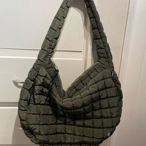 Free People Olive Quilted Shoulder Bag